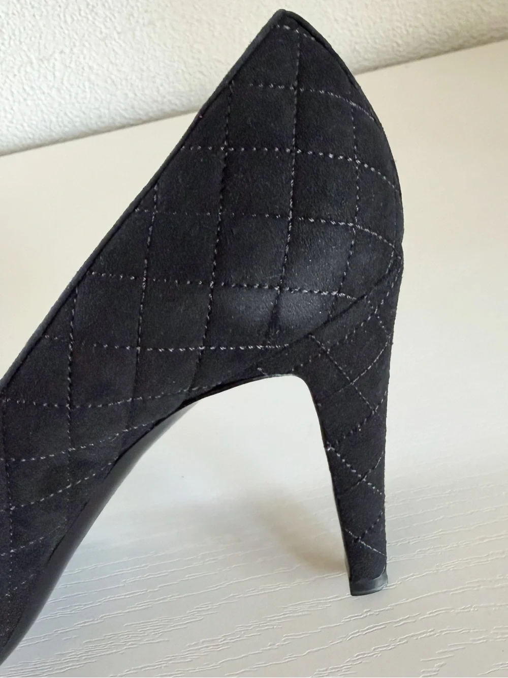Chanel Black Quilted Suede Patent CC Cap Toe Platform Pumps EU 39